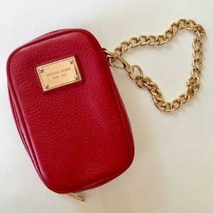 Michael Kors Leather Wristlet with Chain
